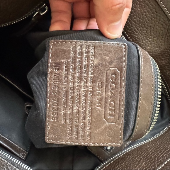 Coach Brown and Black Leather Tote Bag - Picture 8 of 9